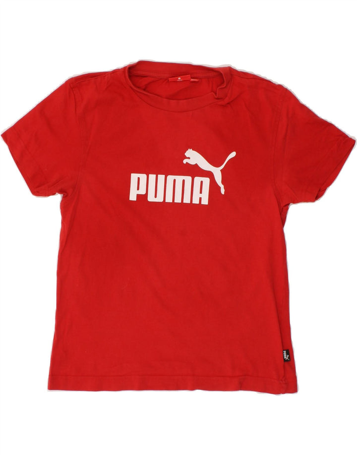 PUMA Boys Graphic T-Shirt Top 9-10 Years Medium  Red Vintage Puma and Second-Hand Puma from Messina Hembry 
