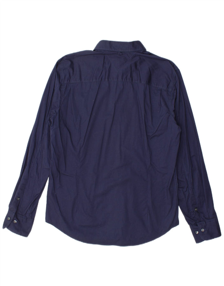 TOMMY HILFIGER Mens Shirt XL Navy Blue Cotton