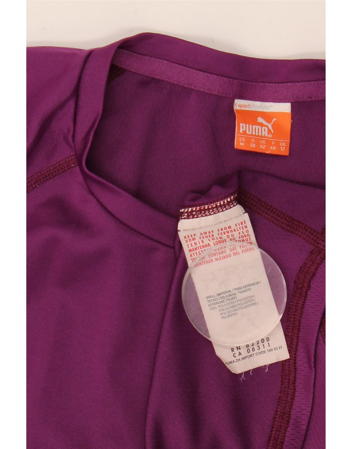 PUMA Γυναικείο T-Shirt Top UK 12 Medium Purple Polyester
