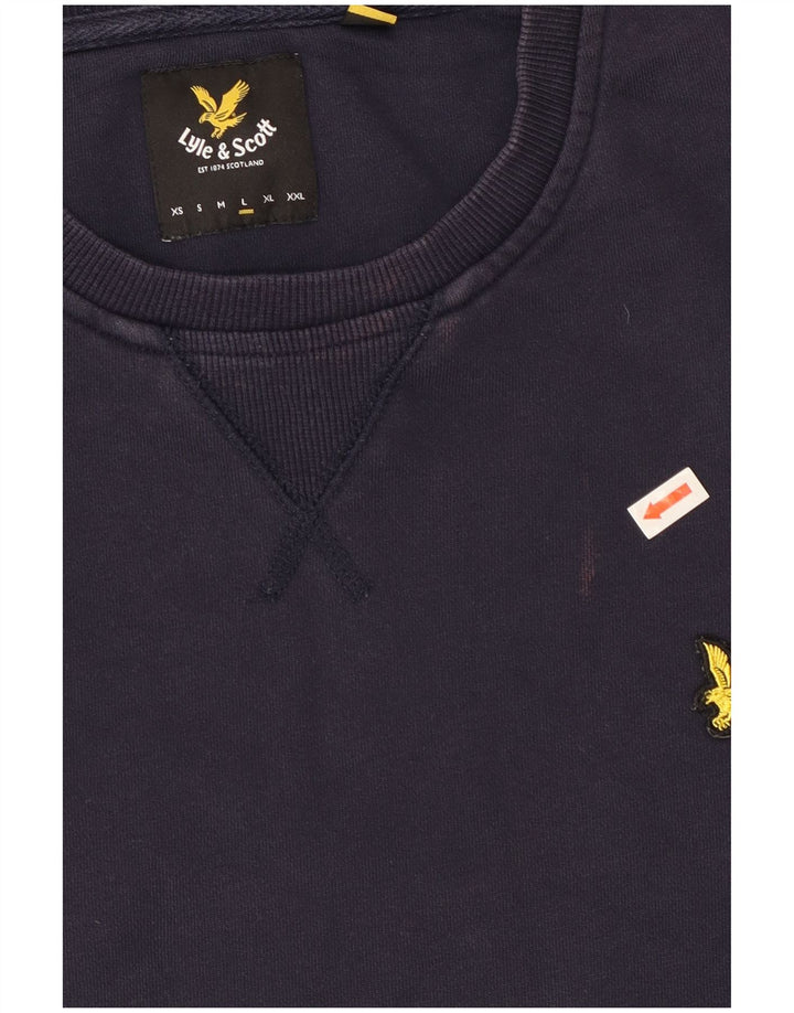 Ανδρικό φούτερ Lyle & Scott Jumper Large Navy Blue Cotton