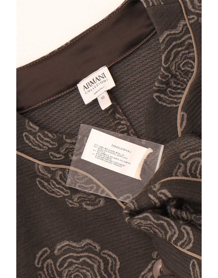 Armani Collezioni Γυναικείο μπλέιζερ με 5 κουμπιά μπουφάν UK 10 μικρό γκρι λουλουδάτο