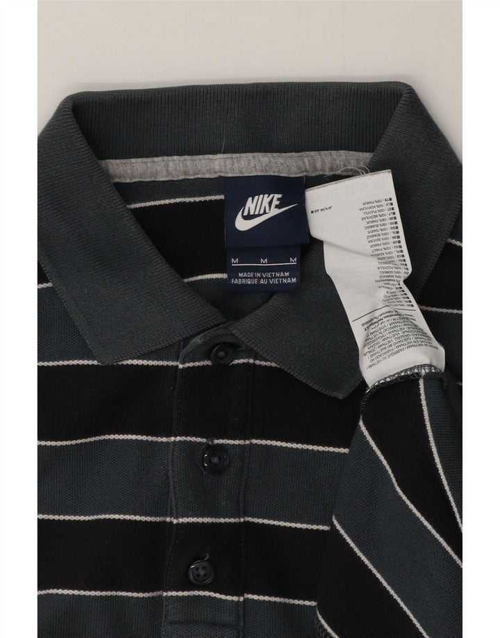 Ανδρικό μπλουζάκι πόλο Nike, μεσαίο γκρι βαμβακερό ριγέ