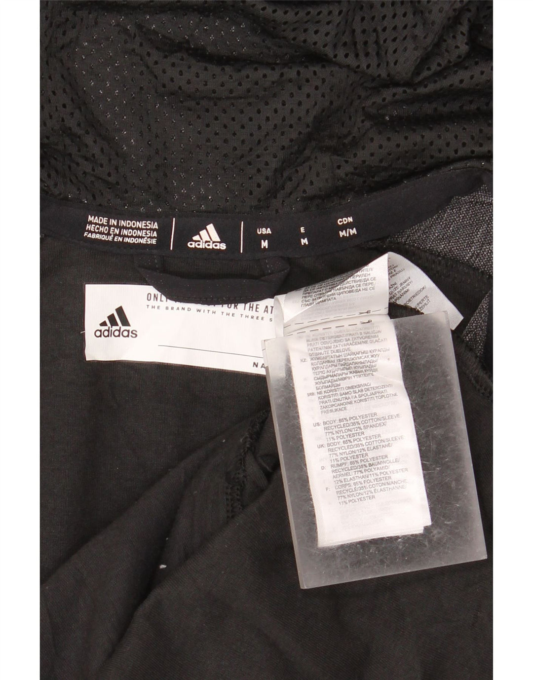 Ανδρικό πουλόβερ με κουκούλα ADIDAS με φερμουάρ Μεσαίο μαύρο πολυεστέρα