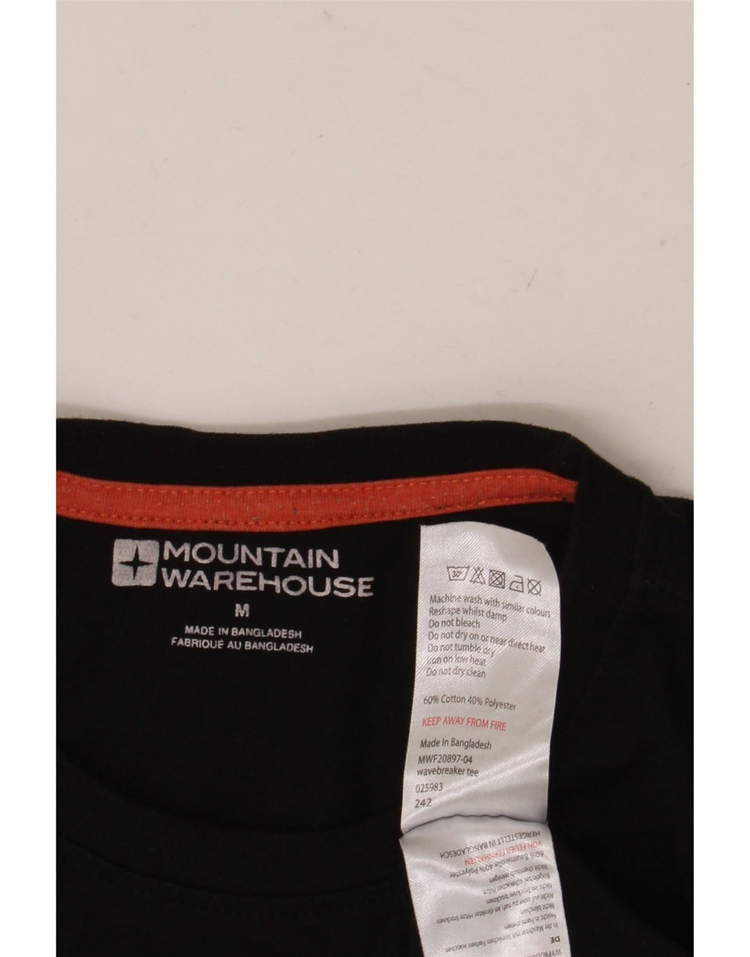 MOUNTAIN WAREHOUSE Ανδρικό γραφικό T-Shirt Top Μεσαίο μαύρο βαμβακερό