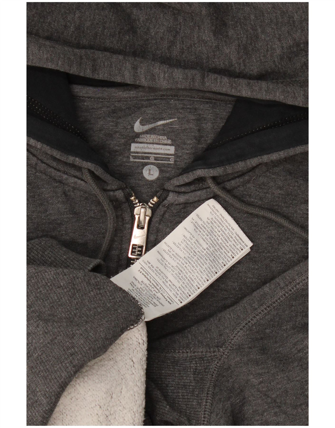 Ανδρικό πουλόβερ Nike με φερμουάρ με κουκούλα μεγάλο γκρι βαμβακερό