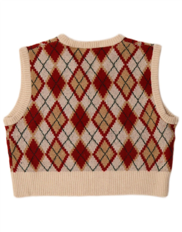 Zara Γυναικείο γιλέκο Crop Tank Top UK 14 Medium πολύχρωμο Argyle/Diamond