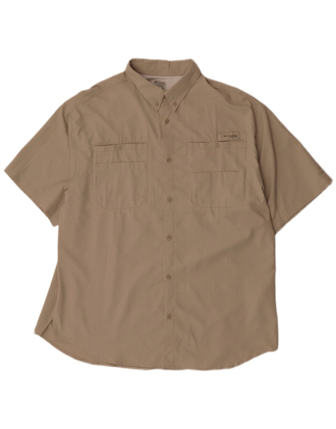 Ανδρικό κοντομάνικο πουκάμισο Columbia XL Beige Polyester