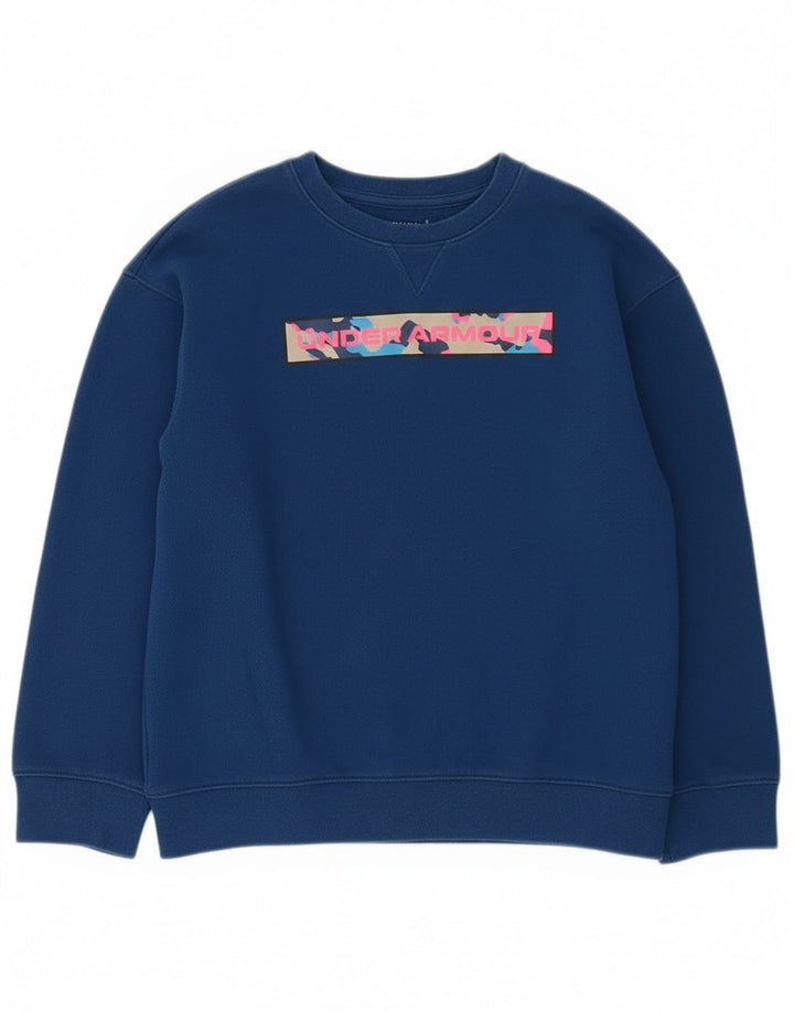 Under Armour Boys Cold Gear Graphic Sweatshirt Jumper 7-8 ετών Small Blue