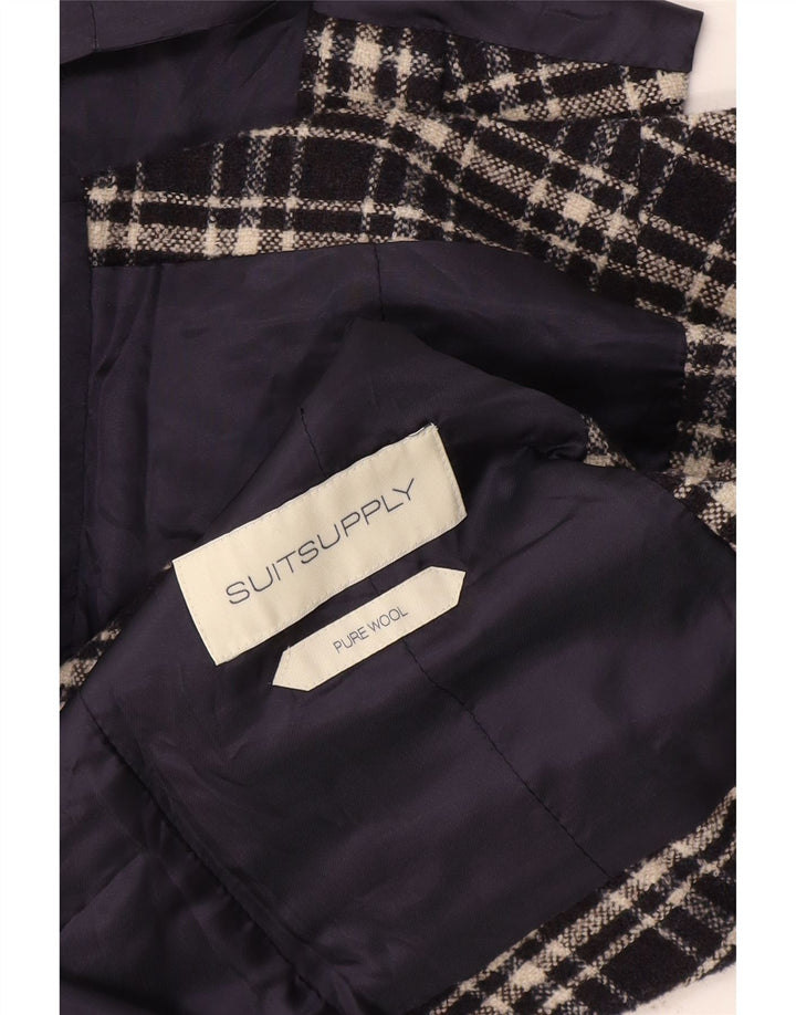 Vintage Ανδρικό Γιλέκο Μικρό Navy Blue Check Wool