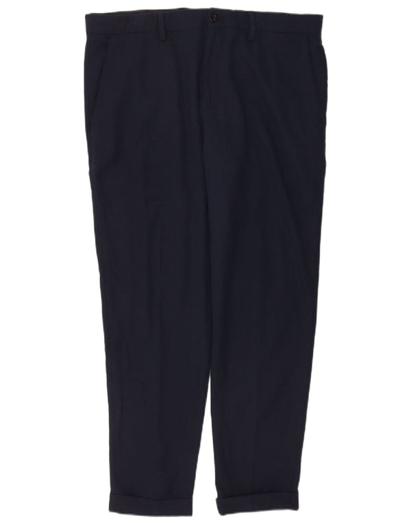 Zara Ανδρικό Slim Suit Παντελόνι EU 44 Large W34 L30 Navy Blue Polyester