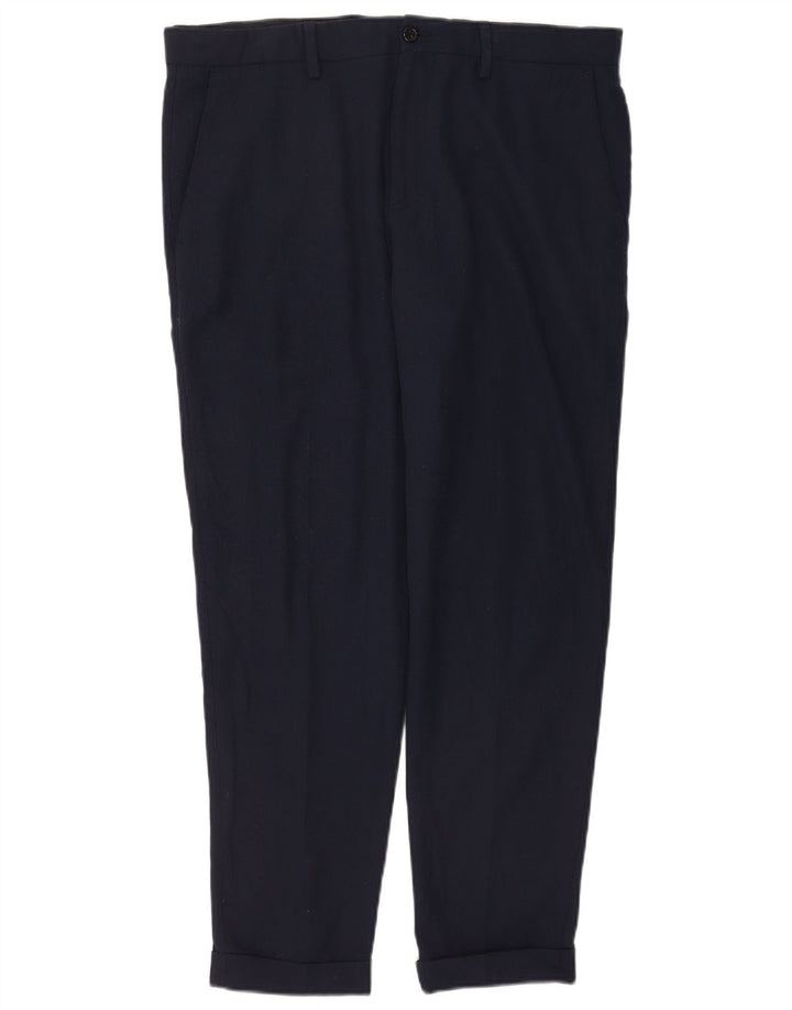 Zara Ανδρικό Slim Suit Παντελόνι EU 44 Large W34 L30 Navy Blue Polyester