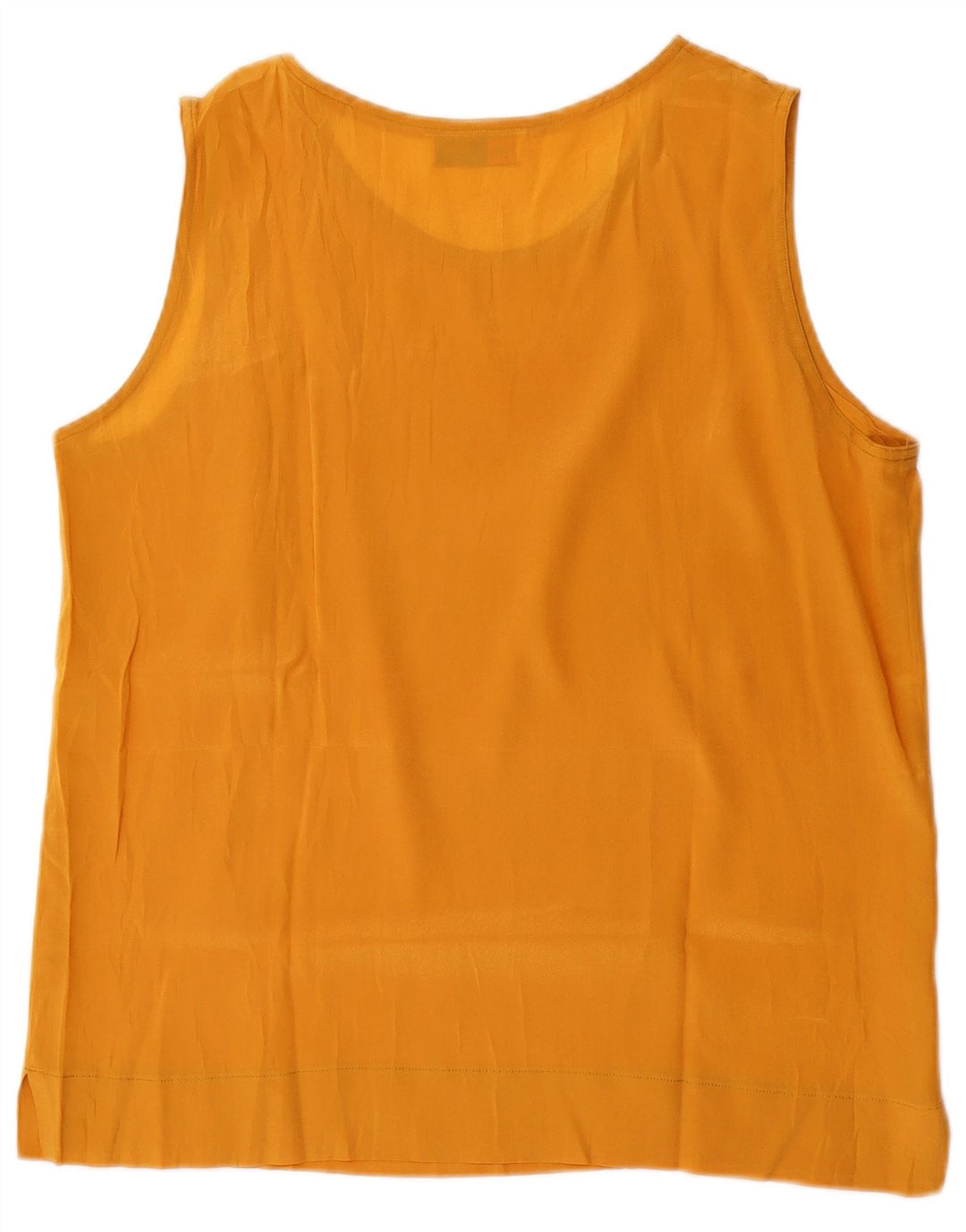 Vintage γυναικεία αμάνικη μπλούζα τοπ UK 14 Medium Yellow Acetate