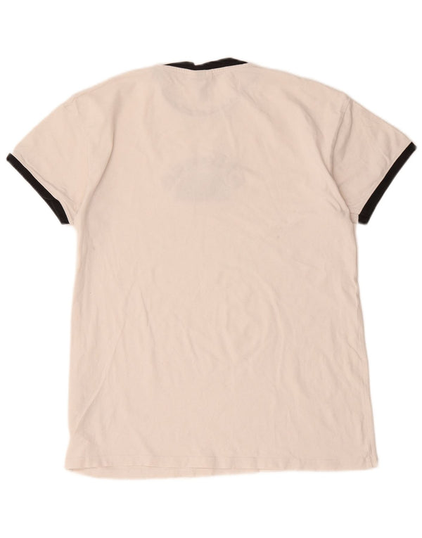Ellesse Γυναικείο γραφικό T-Shirt Top UK 8 Small White Βαμβακερό