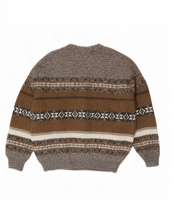 Vintage ανδρικό πουλόβερ ζακέτα XL Grey Fair Isle