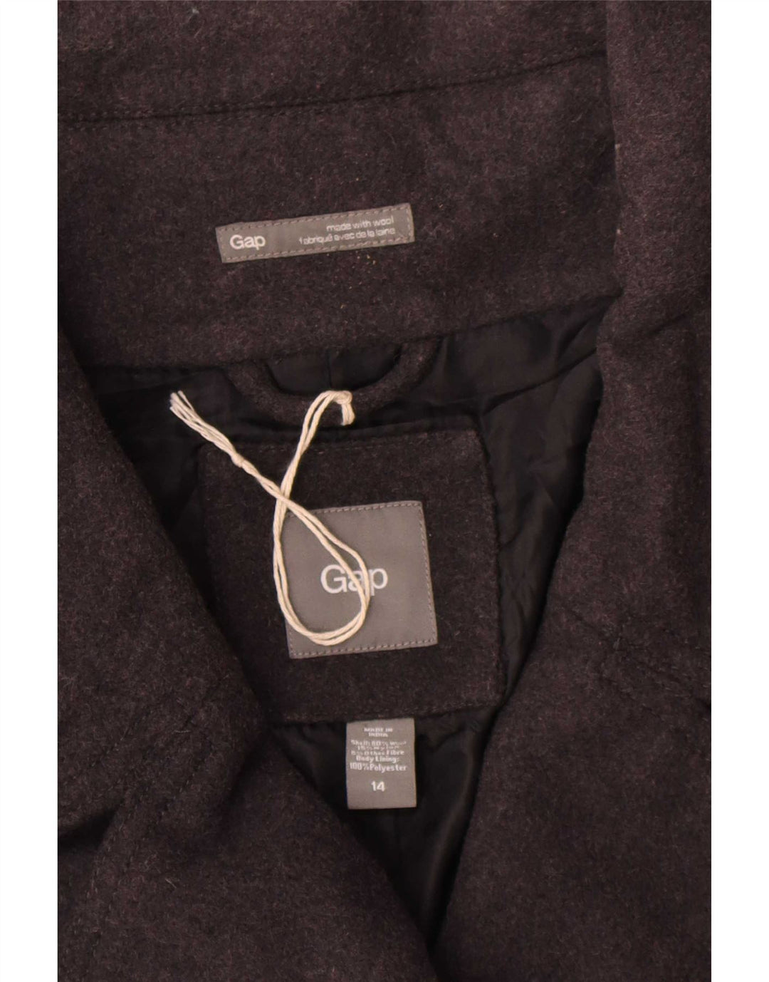 Gap Γυναικείο Παλτό Μπιζέλι US 14 XL Γκρι μαλλί