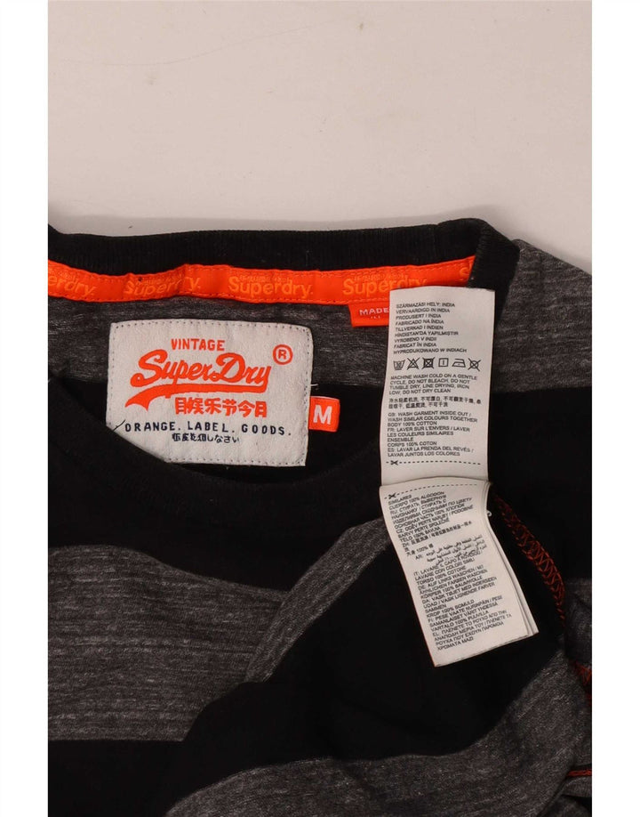 Ανδρικό μπλουζάκι Superdry Top Βαμβακερό μεσαίο γκρι ριγέ
