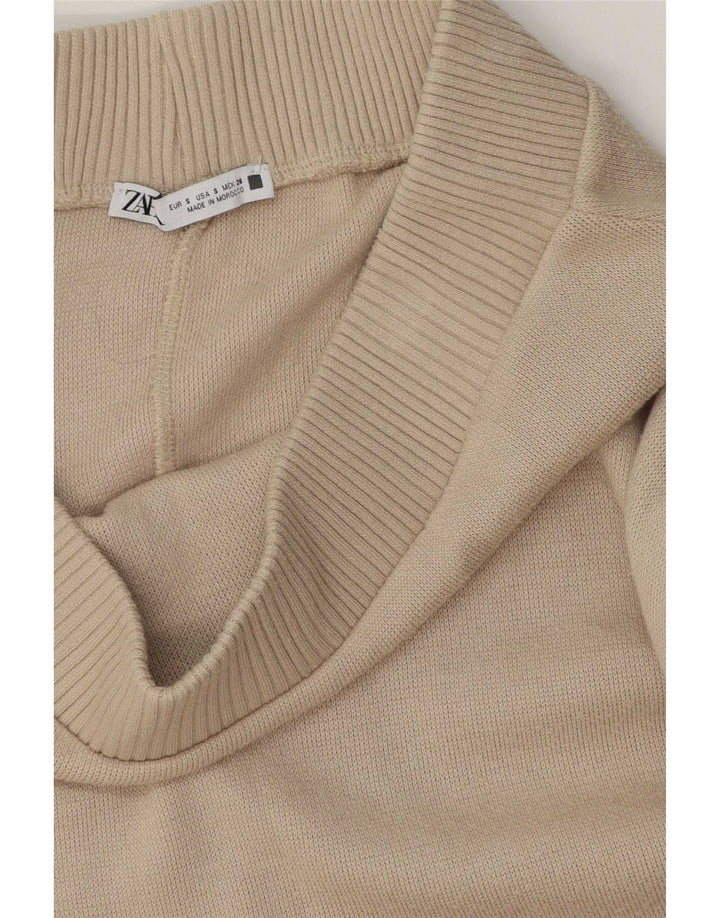 Zara Γυναικεία Μίντι Φούστα Μικρή W26 Μπεζ