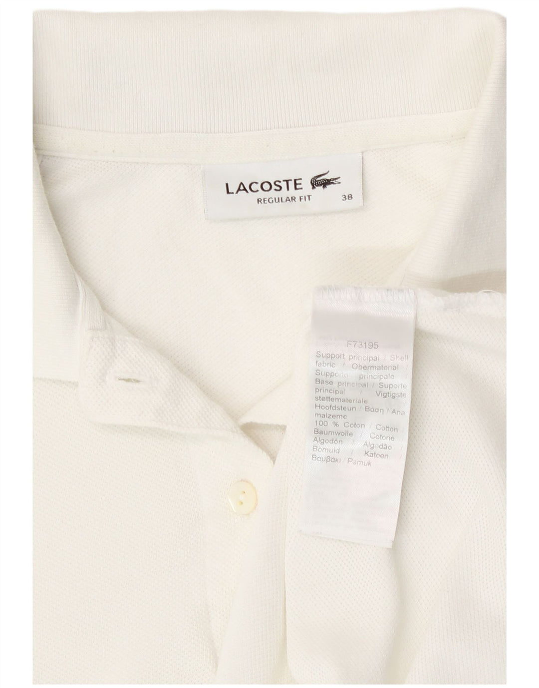 Lacoste Γυναικείο πουκάμισο Polo με κανονική εφαρμογή, Μέγεθος 38 Μεσαίο λευκό βαμβακερό