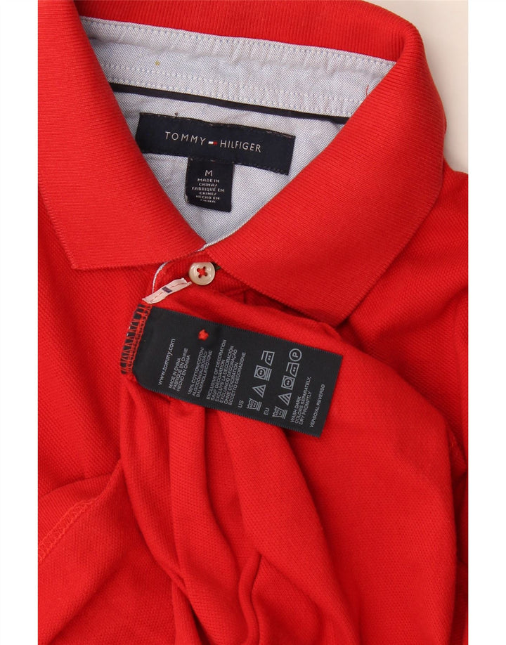 Ανδρικό μπλουζάκι πόλο Tommy Hilfiger, μεσαίο κόκκινο βαμβακερό