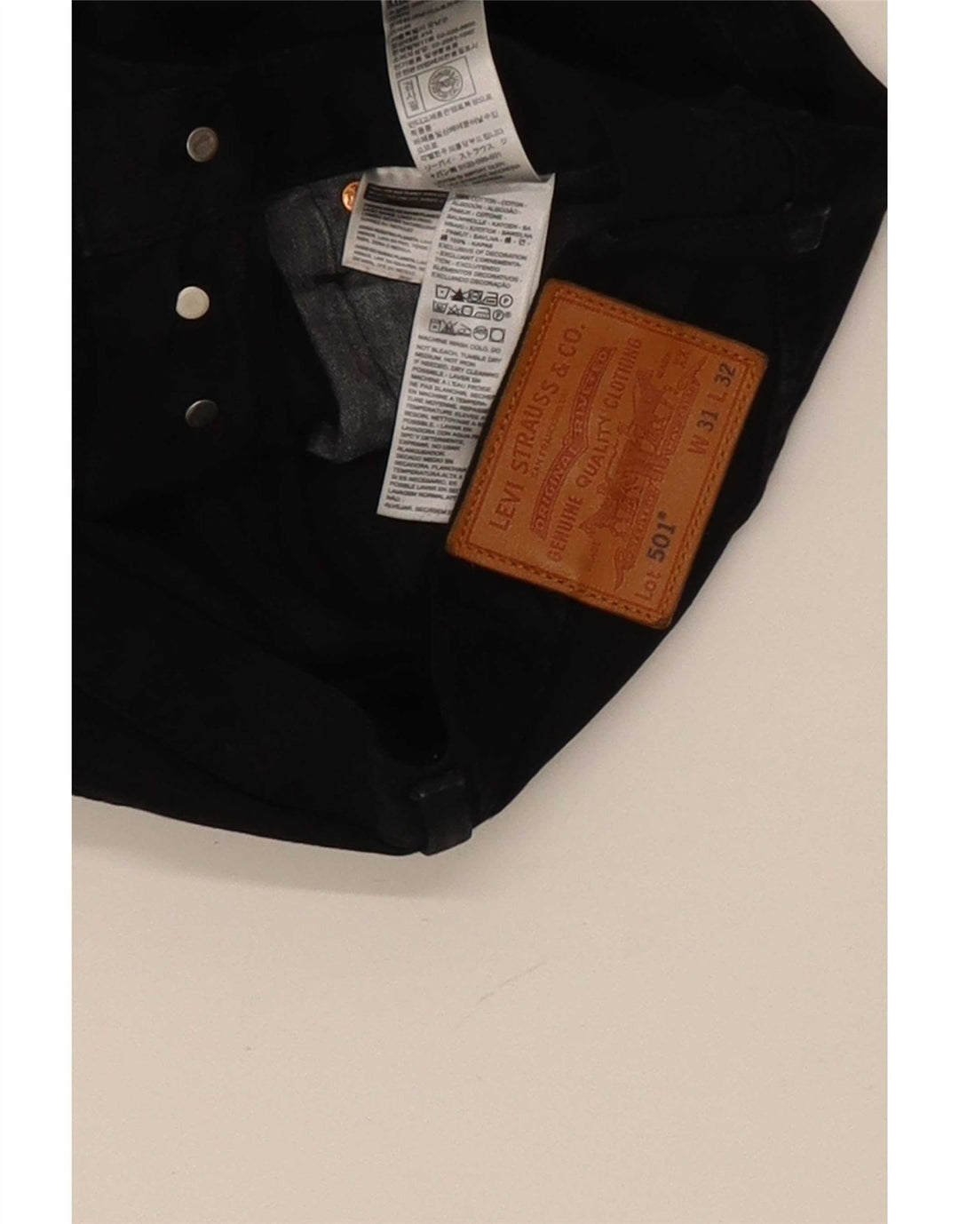 Levi's Mens 501 Straight Jeans W31 L32 Μαύρο βαμβακερό