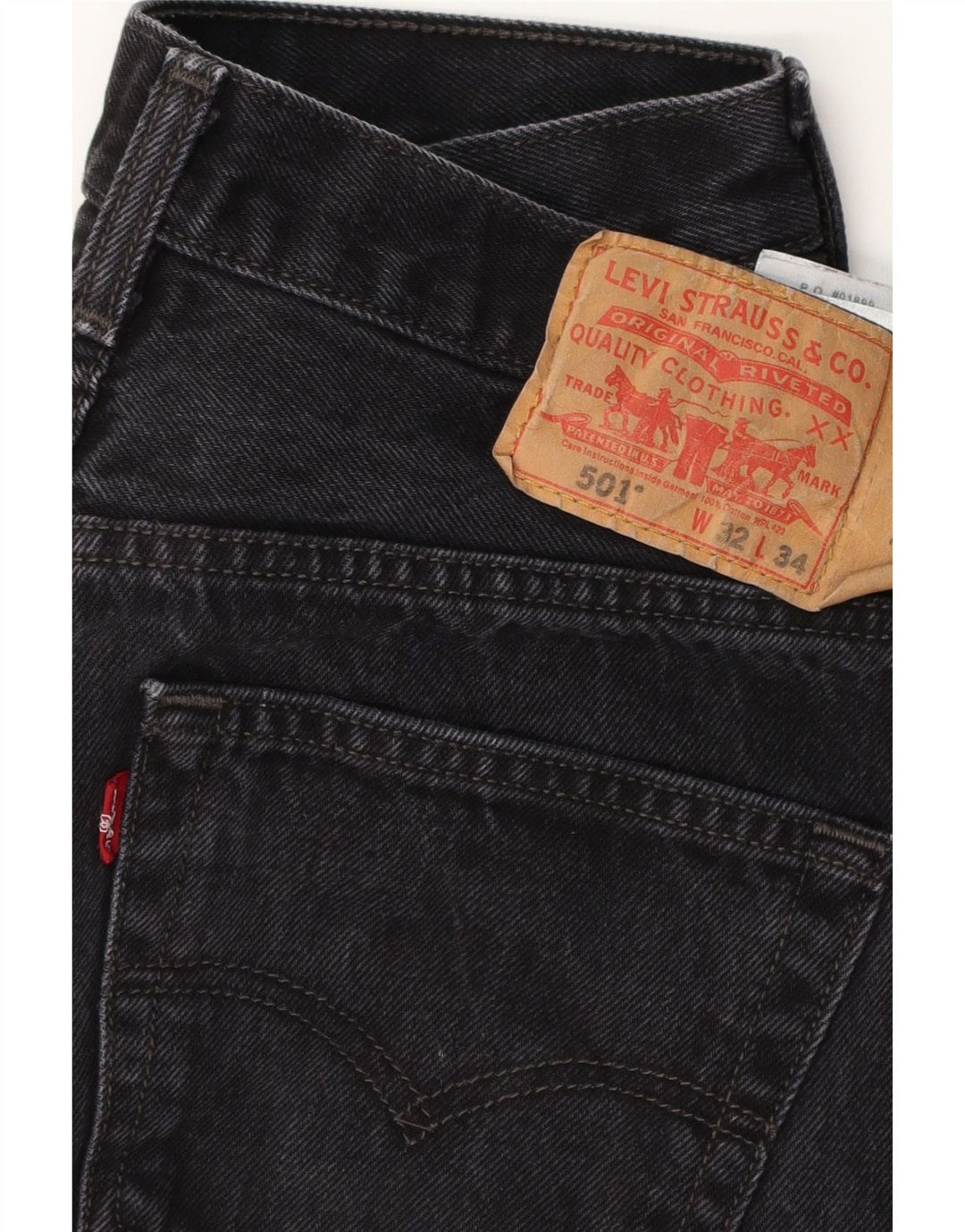 LEVI'S Ανδρικό τζιν 501 ίσιο W32 L30 Μαύρο βαμβακερό
