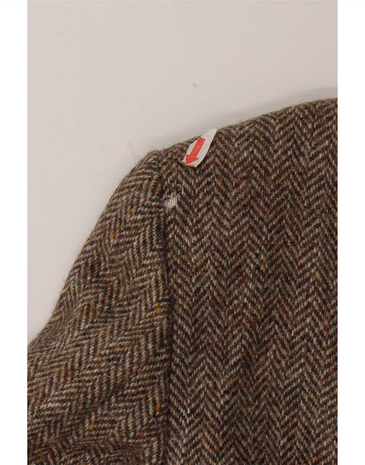 Ανδρικό μπουφάν Harris Tweed 2 Button Blazer UK 42 XL Μαλλί ψαροκόκαλο καφέ