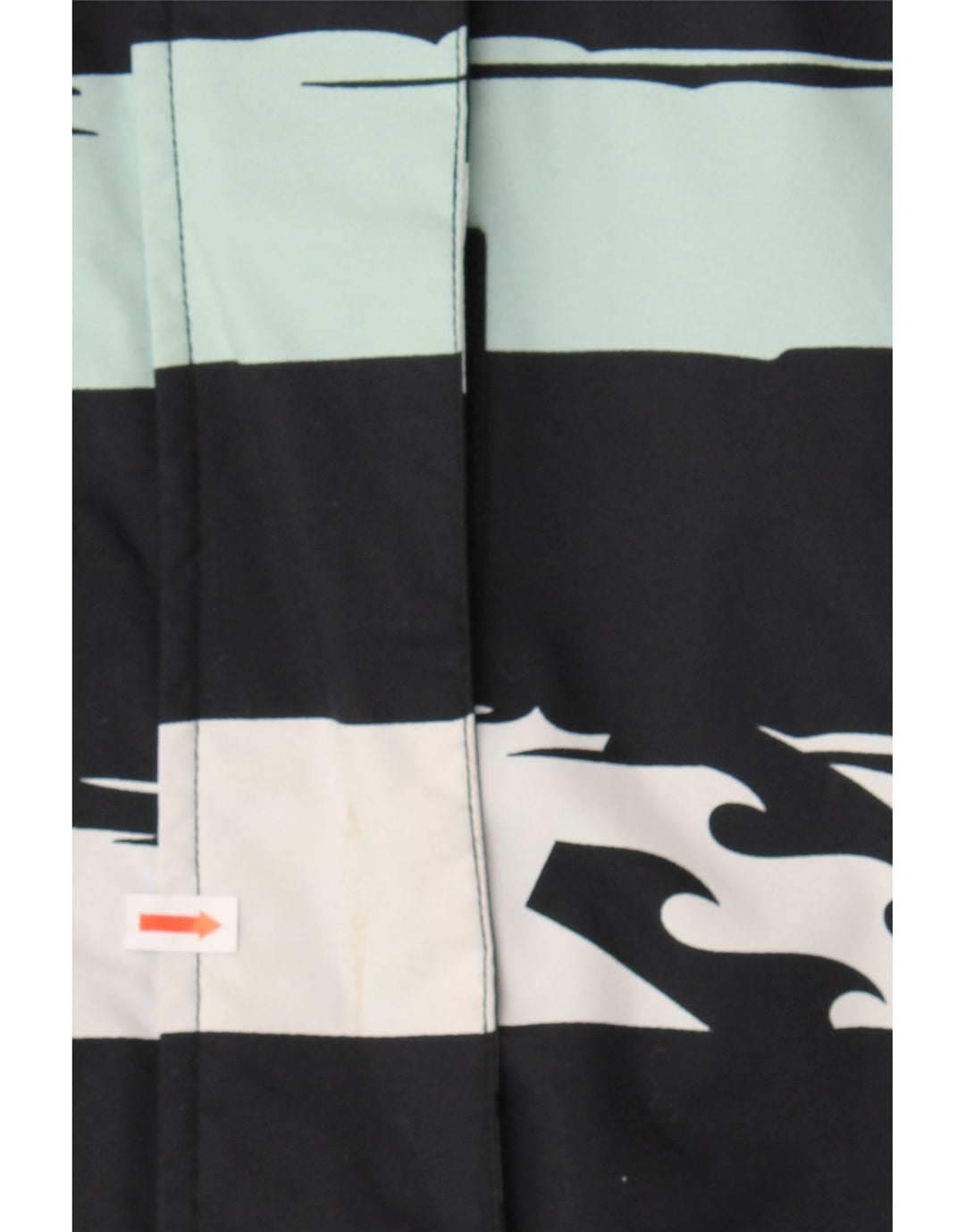 BILLABONG Womens Graphic Windbreaker Jacket UK 10 Small Black Striped Vintage Billabong and Second-Hand Billabong from Messina Hembry 