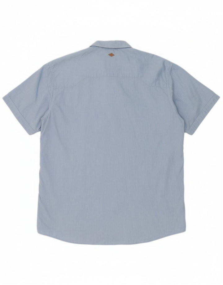 JACK & JONES Mens Short Sleeve Shirt 2XL Blue Cotton