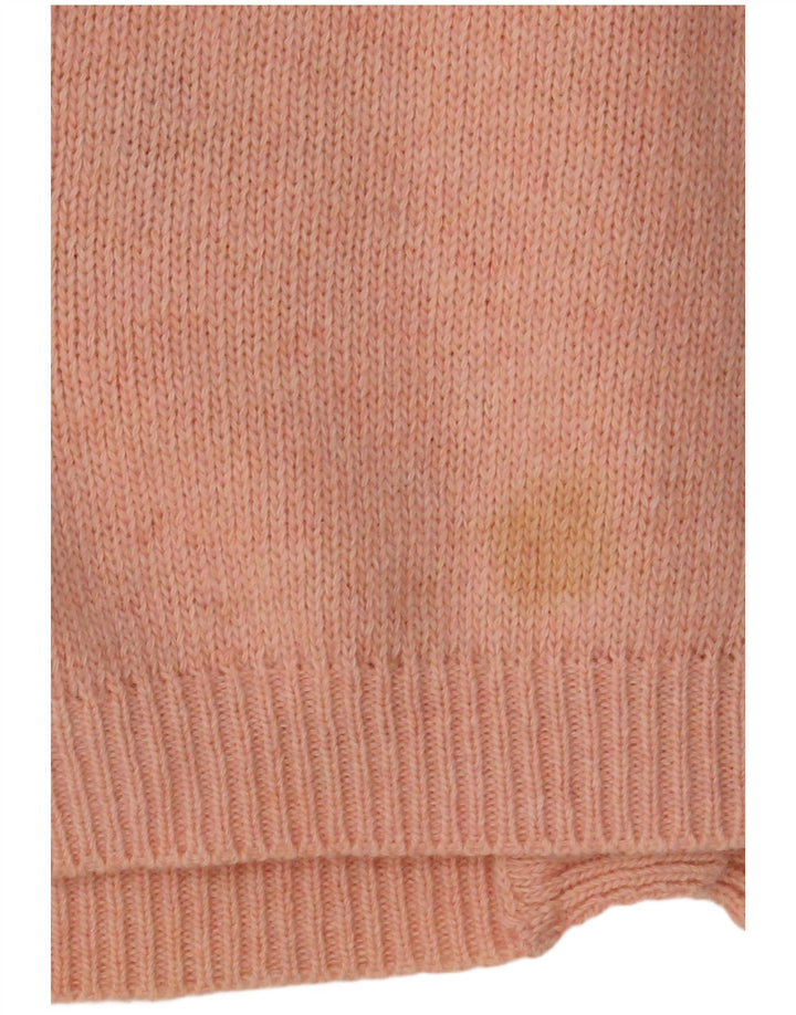 Γυναικείο πουλόβερ με ζακέτα VINTAGE UK 16 Μεγάλο ροζ φλοράλ μαλλί