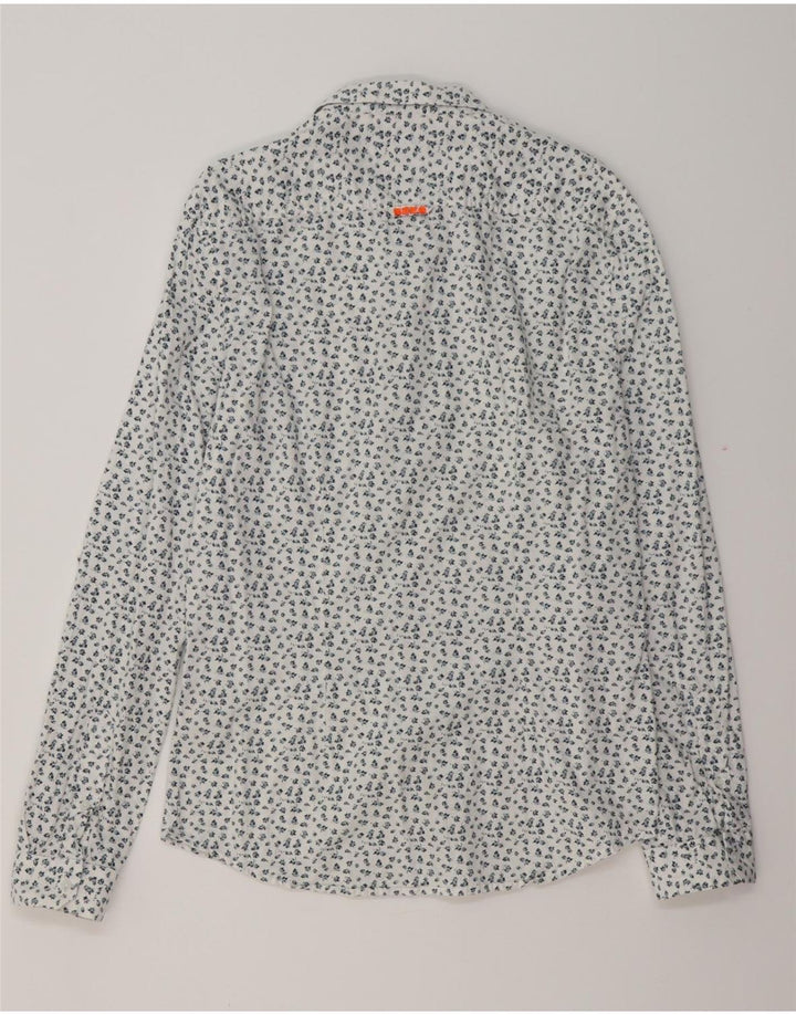 Ανδρικό πουκάμισο SUPERDRY Slim Fit μεγάλο λευκό φλοράλ βαμβακερό