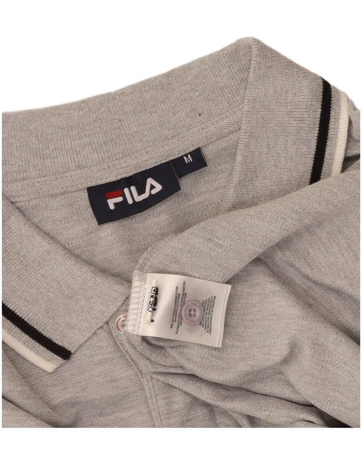 Ανδρικό μπλουζάκι πόλο FILA, μεσαίο γκρι βαμβακερό