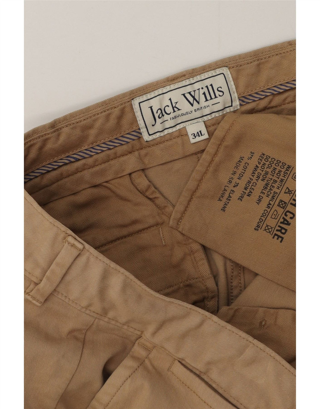Ανδρικό παντελόνι Chino JACK WILLS W34 L34 Μπεζ βαμβακερό