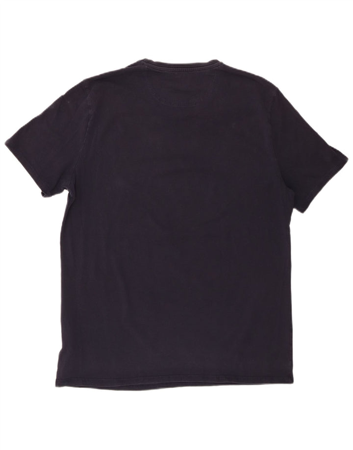 Ανδρικό γραφικό T-Shirt Guess Slim Fit Top XL Navy Blue Cotton