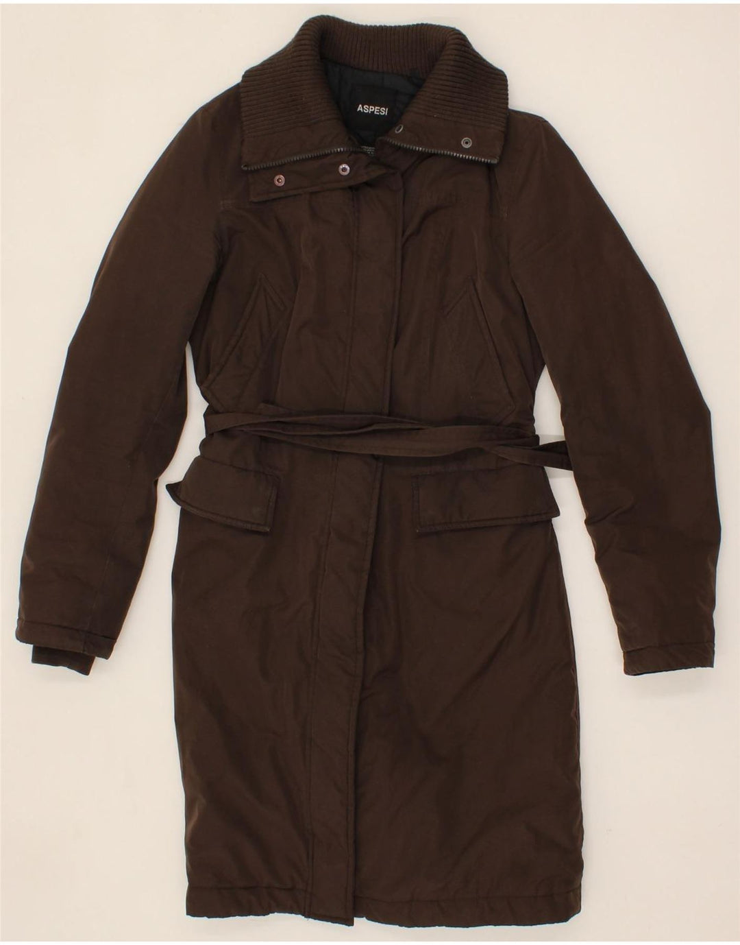 ASPESI Womens Padded Coat UK 16 Large Brown Polyester Vintage Aspesi and Second-Hand Aspesi from Messina Hembry 