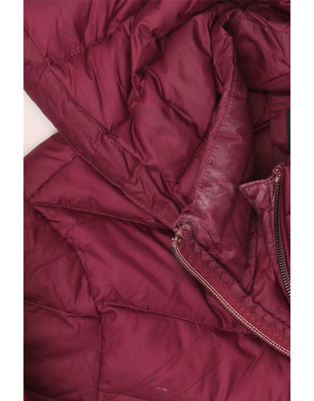 Marks & Spencer Γυναικείο παλτό με κουκούλα με επένδυση UK 12 μεσαίο μπορντό πολυαμίδιο