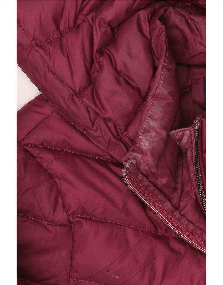 Marks & Spencer Γυναικείο παλτό με κουκούλα με επένδυση UK 12 μεσαίο μπορντό πολυαμίδιο