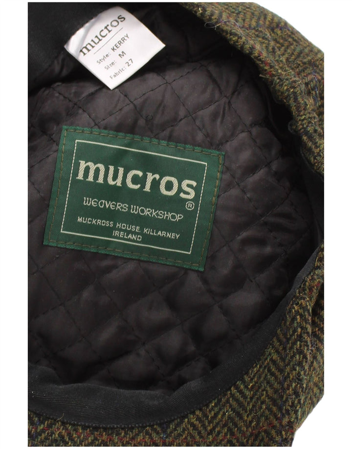 Mucros Weavers Ανδρικό Flat Cap Medium Khaki Μαλλί ψαροκόκαλο Classic