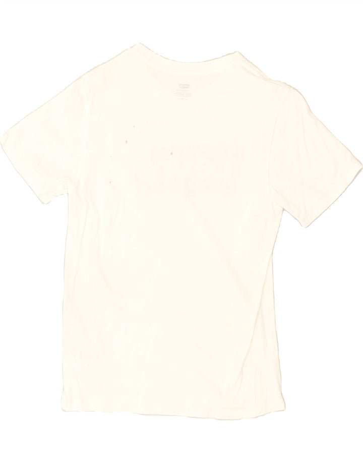 LEVI'S Womens Graphic T-Shirt Top UK 6 XS White Cotton | Vintage Levi's | Thrift | Second-Hand Levi's | Used Clothing | Messina Hembry 