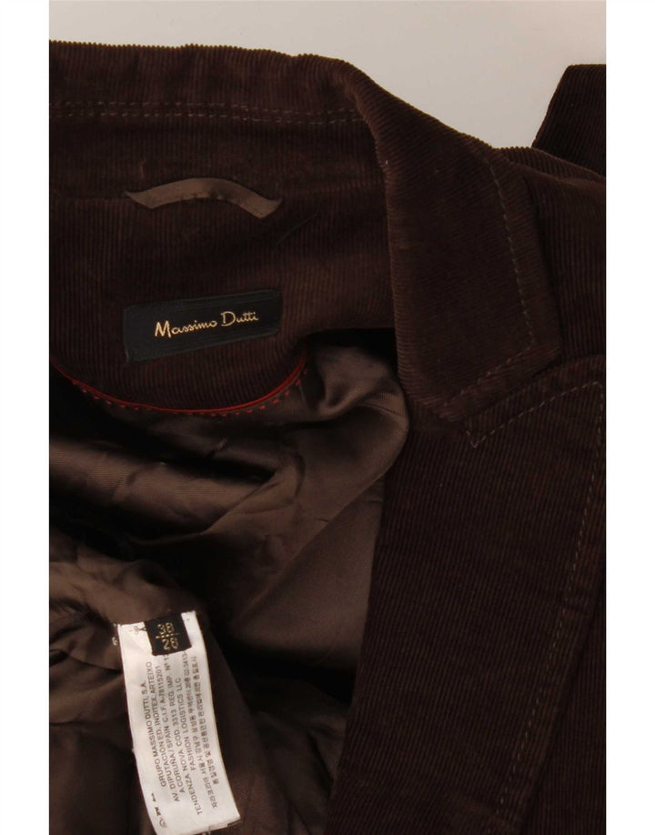 Massimo Dutti Γυναικείο σακάκι 1 κουμπιού κοτλέ μπλέιζερ EU 38 Μικρό καφέ