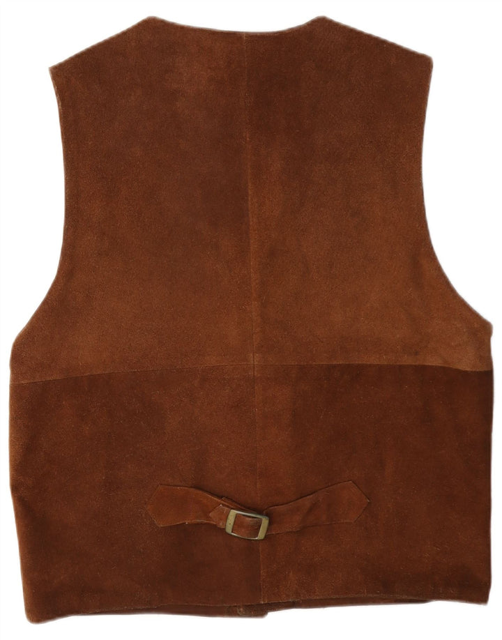 Vintage Ανδρικό Suede Γιλέκο UK 40 Δερμάτινο Μεσαίο Καφέ