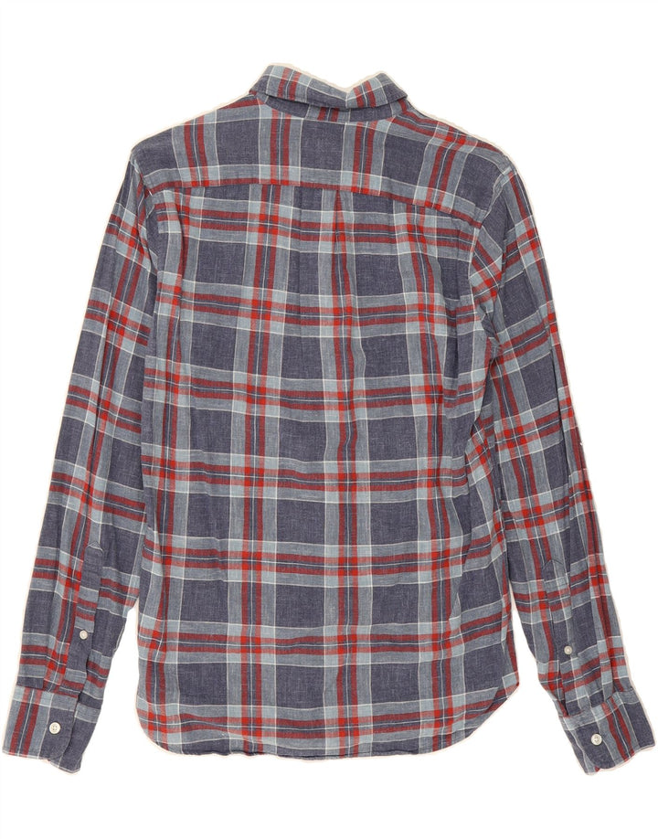 J. CREW Mens Slim Shirt XS Navy Blue Check Cotton Vintage J. Crew and Second-Hand J. Crew from Messina Hembry 