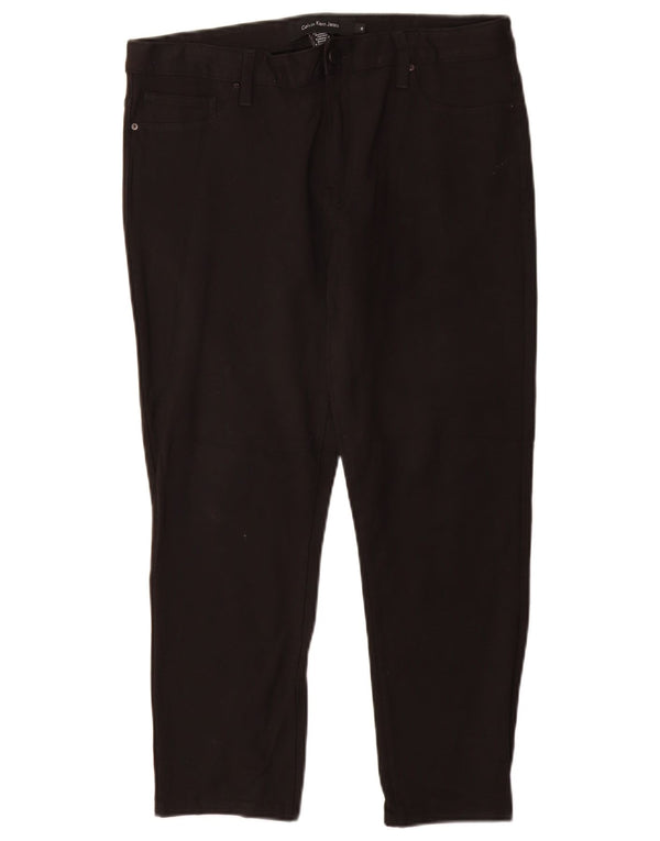 CALVIN KLEIN Γυναικείο Slim Casual Παντελόνι US 12 Large W30 L26 Black Viscose