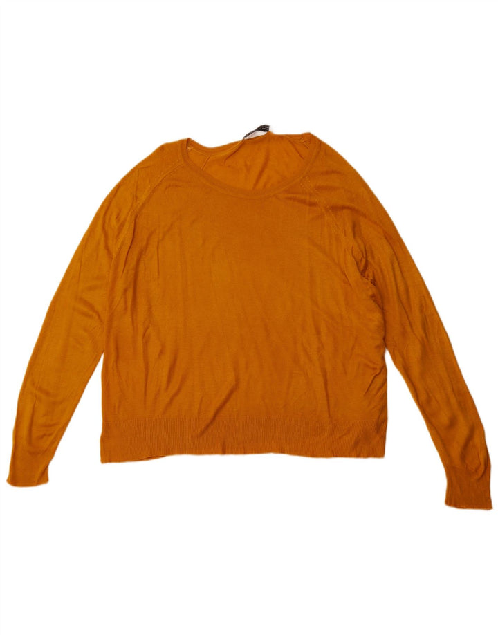 ZARA Γυναικείο πουλόβερ με λαιμόκαυστο UK 18 XL Orange Synthetic