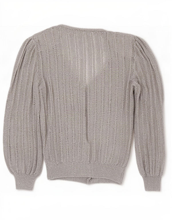 Vintage Womens Cardigan Sweater UK 16 Large Grey