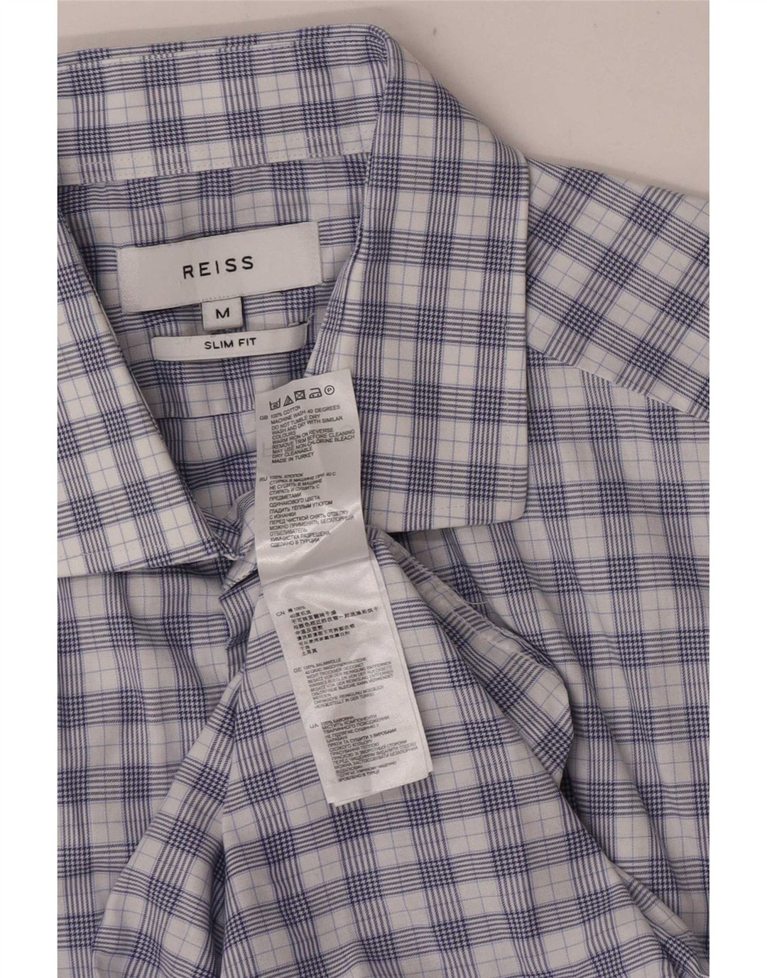 Ανδρικό πουκάμισο Reiss Slim Fit Medium Blue Check Cotton