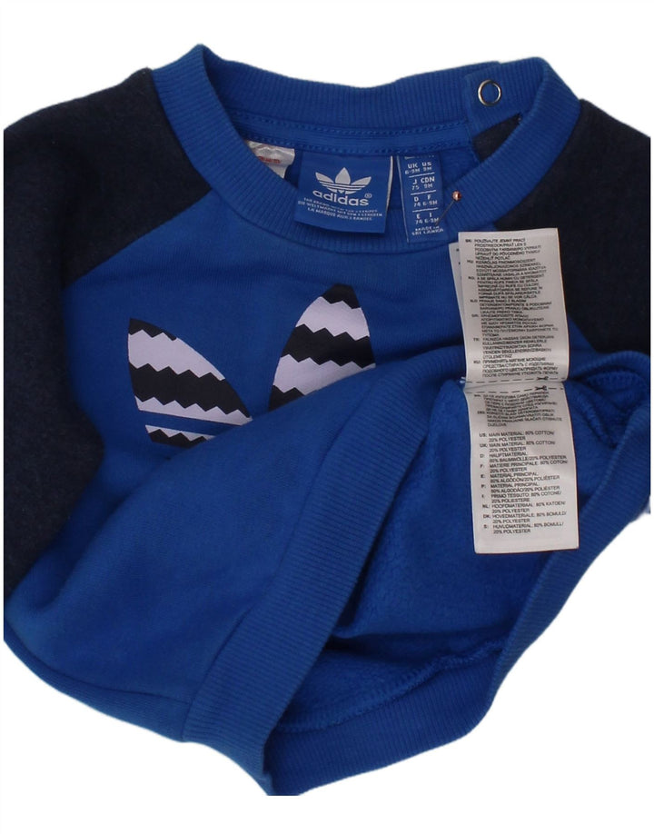 Γραφικό φούτερ ADIDAS Baby Boys Jumper 6-9 μηνών Μπλε χρώμα