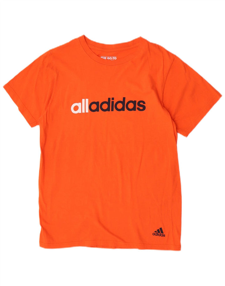 Ανδρικό γραφικό T-Shirt Adidas Top από μεσαίο πορτοκαλί βαμβακερό
