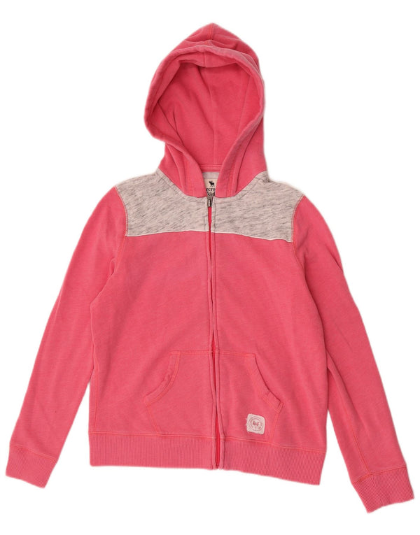 Abercrombie & Fitch Girls Zip Hoodie πουλόβερ 15-16 ετών Pink Colourblock