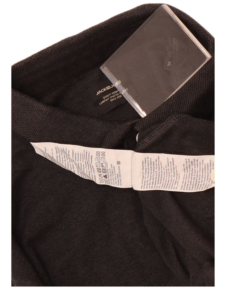 Jack & Jones Ανδρικό πουκάμισο πόλο XL Μαύρο βαμβακερό