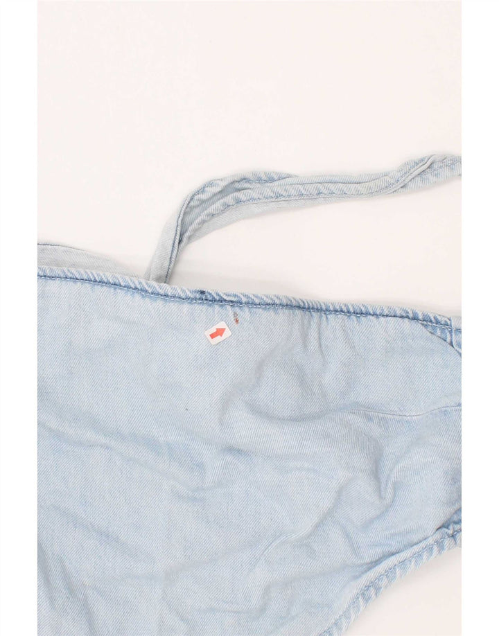 Zara Γυναικείο Τζιν Μπλουζ Crop Μεσαίο Μπλε Βαμβακερό